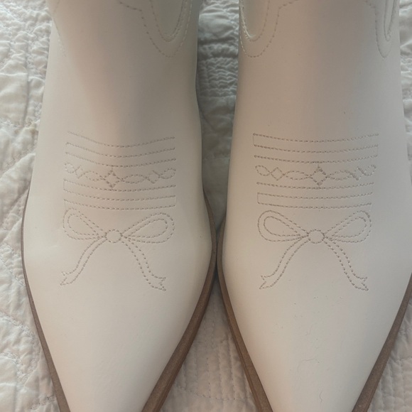 White and Blue Western Ankle Boots - Picture 8 of 8